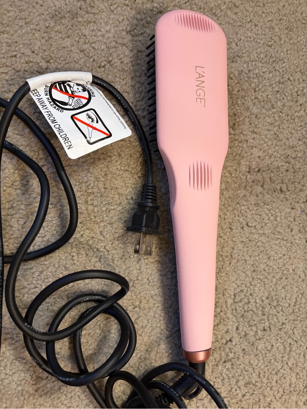 Lange Pink Ceramic Hair Straightening Brush